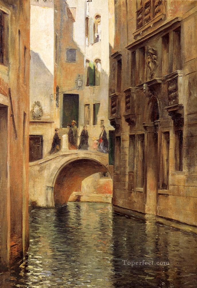 Venetian Canal women Julius LeBlanc Stewart Oil Paintings